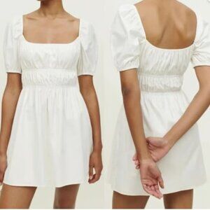 Reformation Woods Dress Size L Cottagecore Bridgerton Puff Sleeve Smocked Rush